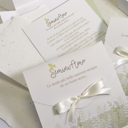 Biglietto augurale con carta piantabile - 6 pz.