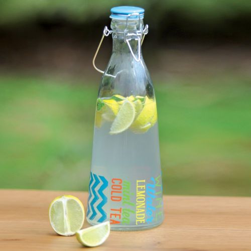 Bottiglia in vetro decorato