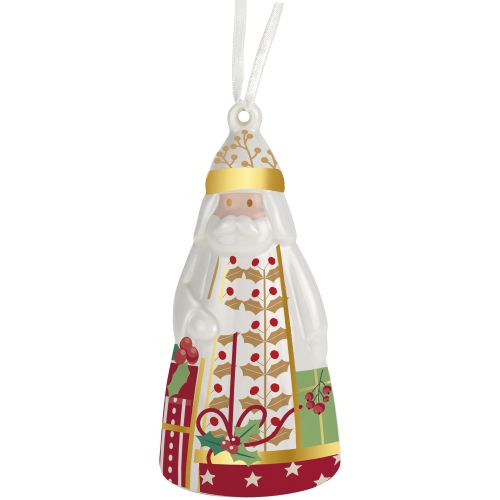Addobbo campanella in porcellana "babbo natale"