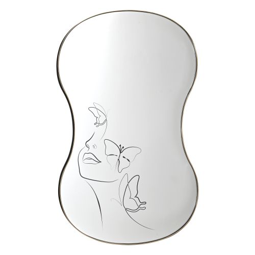 Specchio da parete con stampa volto donna