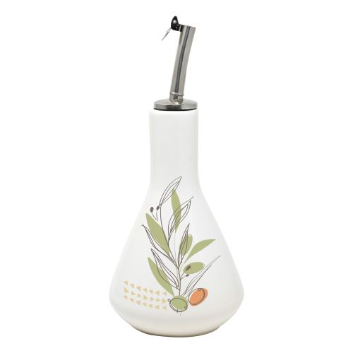 Bottiglia olio in kergres decoro olive