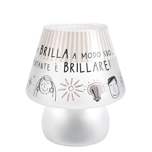 Lampada in vetro a batteria con lampadina led inclusa decoro "minimal"