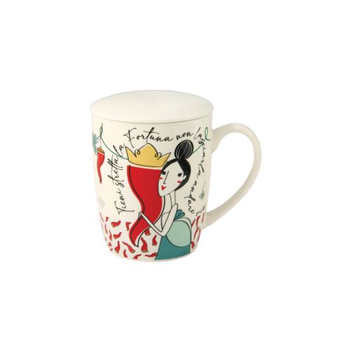 Tisaniera con coperchio decoro fortuna