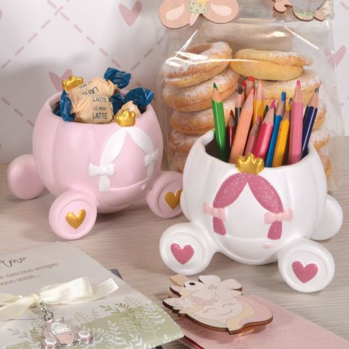 Carrozza principessa bianca con carta piantabile - 2 pz.