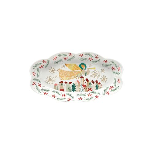 Contenitore porta dolciumi ovale racconti di natale