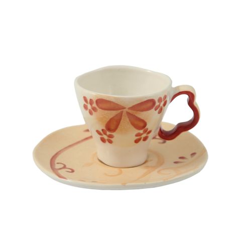 Tazza caffè con piatto decoro fusion - 2 pz.