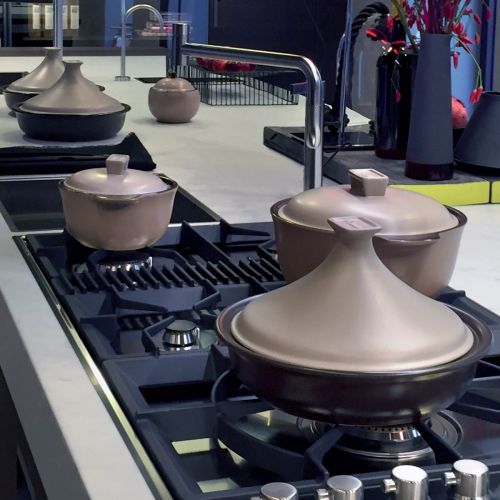 Tajine colore antracite con coperchio color tortora