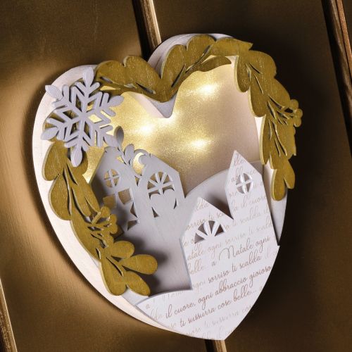 Cuore luminoso in mdf traforato
