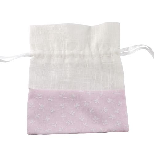 Sacchetto porta confetti colore rosa e bianco - 12 pz.