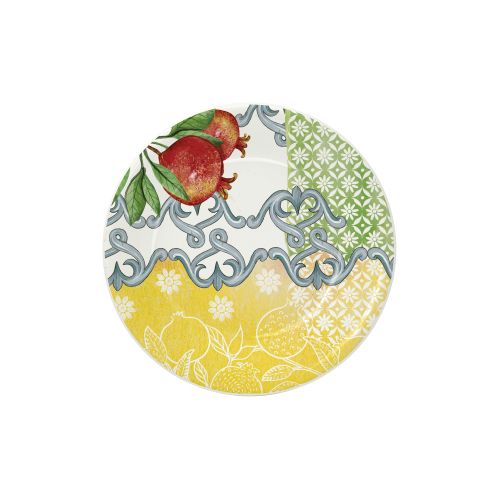 Piatto frutta decoro mediterraneo - 6 pz.