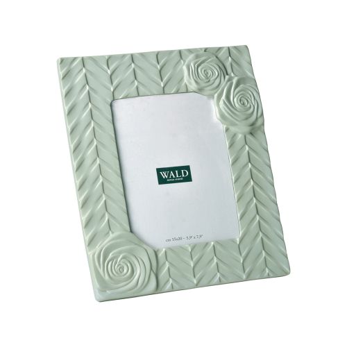 Cornice portafoto con rose grande, verde salvia