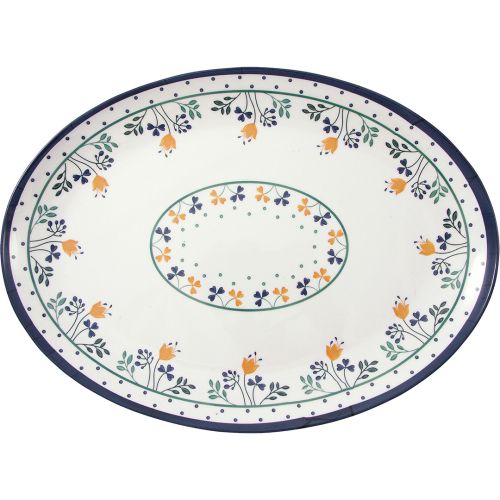 Piatto portata ovale 40x29.5 cm decoro a melamina