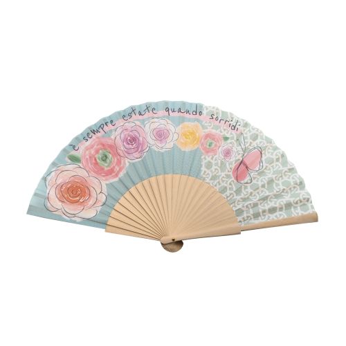 Ventaglio in legno decoro boccioli