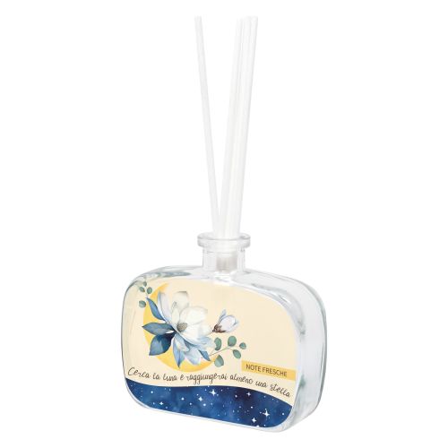 Profumatore in vetro fragranza note fresche decoro luna e stelle