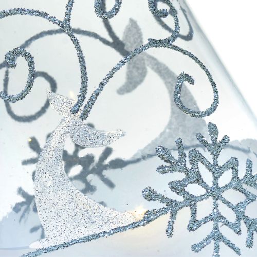 Decorazione stella led da appendere dettagli argento