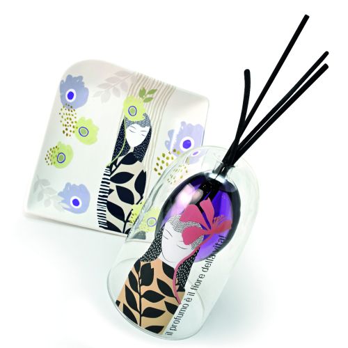 Bottiglia vetro borosilicato per profumo ambiente decoro donna