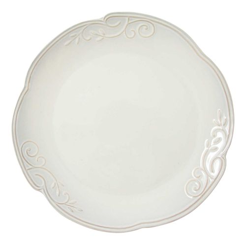 Piatto portata rotondo bianco, con sfumature torto
