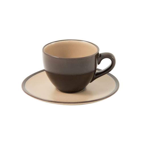 Tazza espresso c/piatto col.nero - 6 pz.