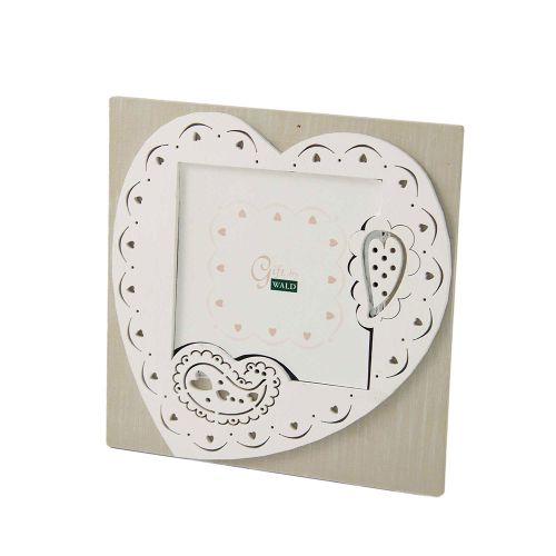 Portafoto in legno decoro cuore - 2 pz.