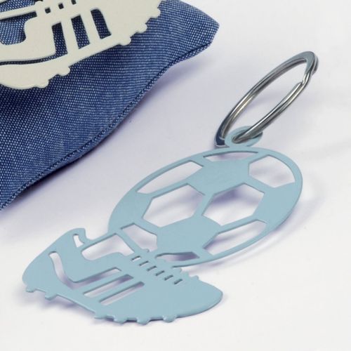 Portachiavi calciatore azzurro - 2 pz.