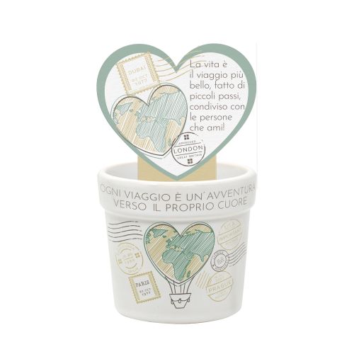 Cachepot in kergres decoro mongolfiera