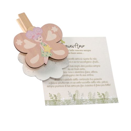 Molletta chiudi pacco farfalla con carta piantabile - 6 pz.