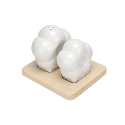Sale e pepe con base in bamboo
