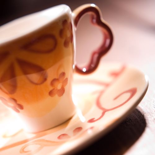 Tazza caffè con piatto decoro fusion - 2 pz.