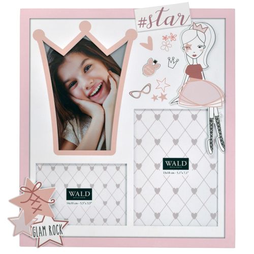 Portafoto da parete "star" colore rosa