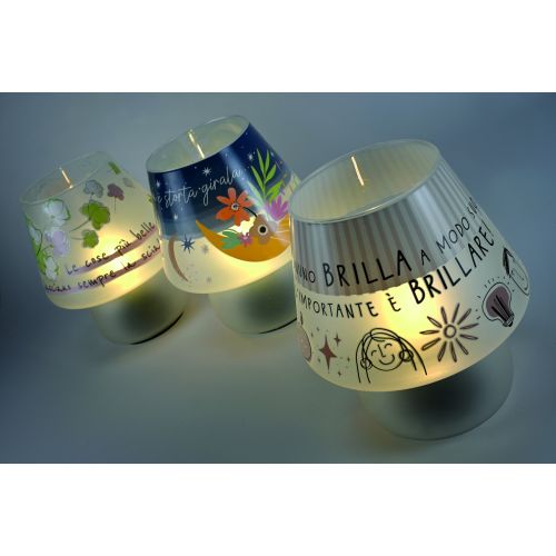 Lampada in vetro a batteria con lampadina decoro natural