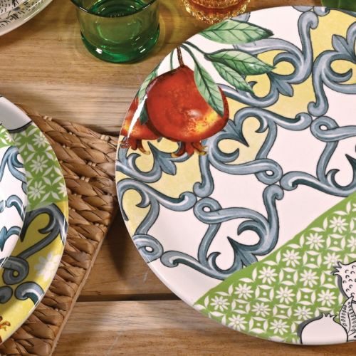 Piatto portata rotondo decoro mediterraneo