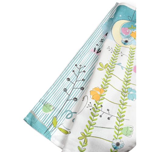 Set 2 strofinacci 100% cotone decoro primavera+chi sogna