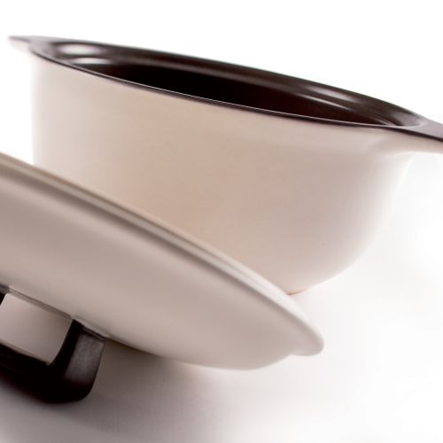 Pentola  con coperchio col. bianco 20x25x14h