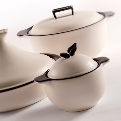 Casseruola  con coperchio bianco 14.5x18.5x14h