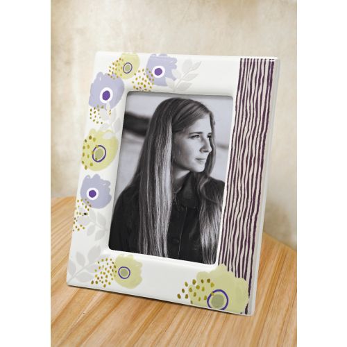 Portafoto rettangolare in kergres decoro donna