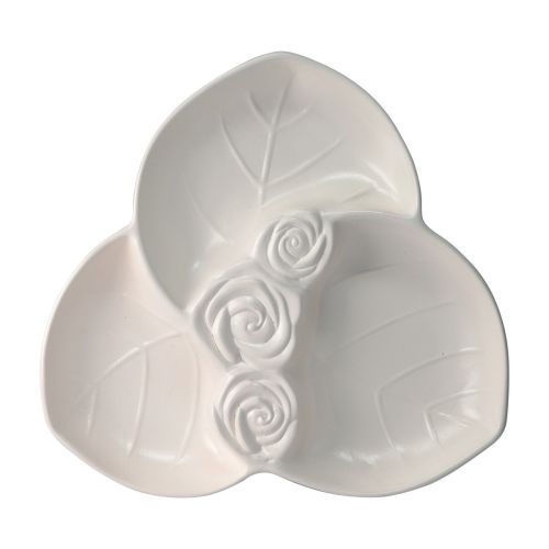 Contenitore tre scomparti rose colore bianco