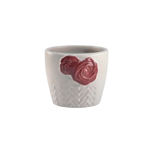Cachepot piccolo con rose colore malva