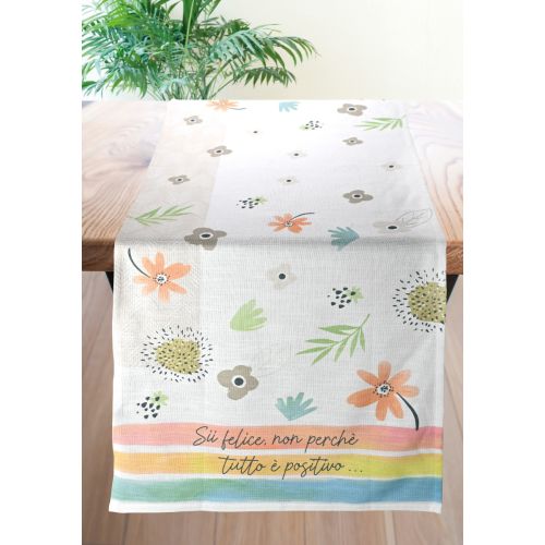 Runner 100% cotone decoro risi e sorrisi