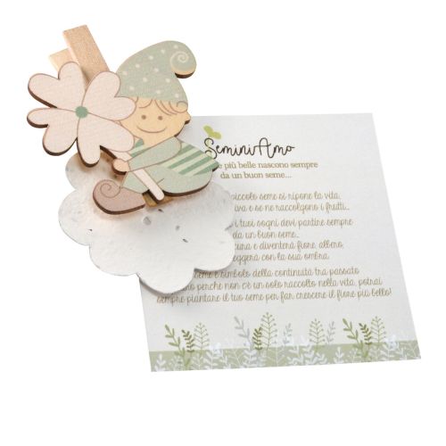 Mollettina chiudi pacco quadrifoglio con carta piantabile - 6 pz.