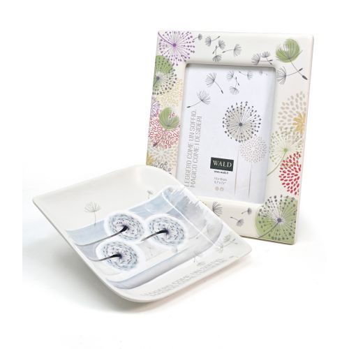 Svuota tasche quadrato in kergres decoro soffioni