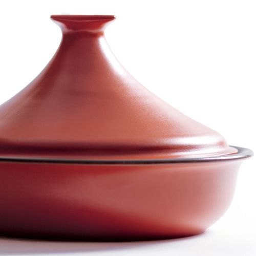 Tajine con coperchio colore rosso mattone