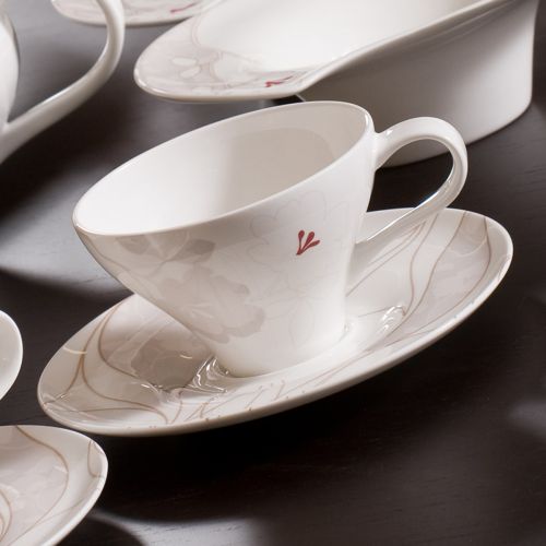 Tazza da tè con piatto anthea - 6 pz.