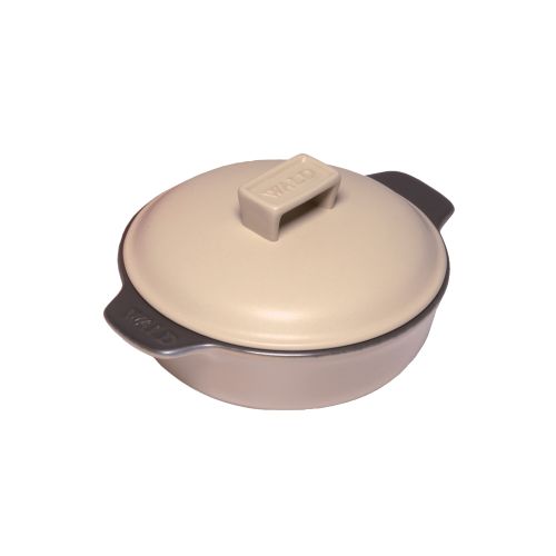 Tegame monoporzione con coperchio colore tortora