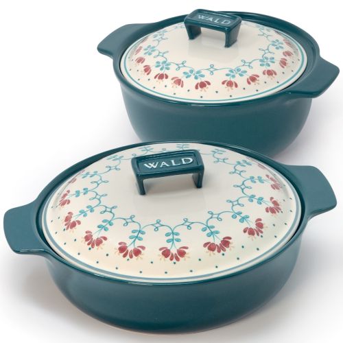 Tegame decorato in ceramica blu