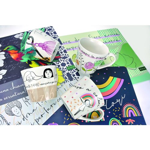 Set 4 pezzi tovaglietta americana decoro minimal