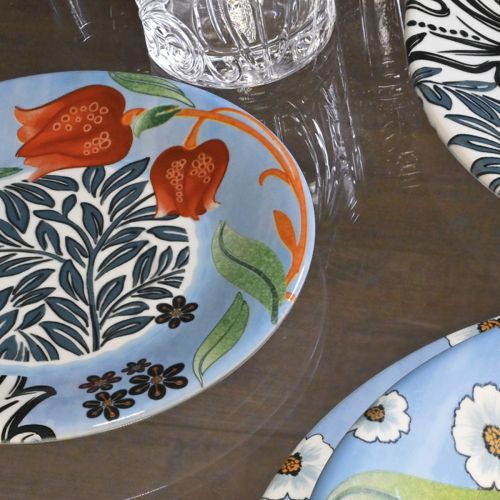 Piatto frutta decoro tulipani - 6 pz.