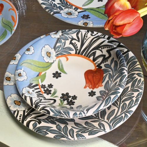 Piatto piano decoro tulipani - 6 pz.