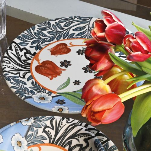 Piatto portata rotondo decoro tulipani