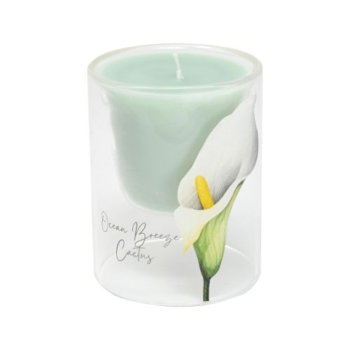 Candela vetro borosilicato decoro "calla"