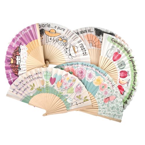 Ventaglio in legno decoro fiori